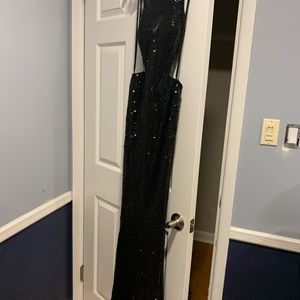 Faviana size 8, Black Sequined Gown